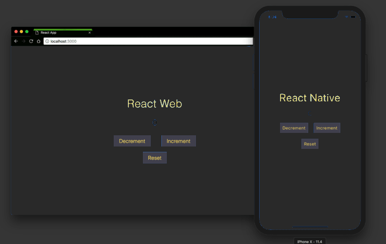 React native for web and mobile.